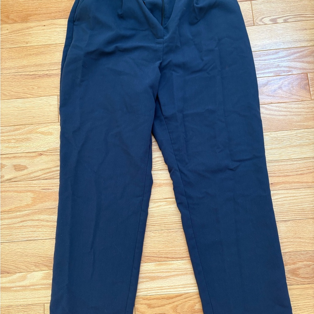 Abercrombie & Fitch Curve Love Tailored Straight Pant Navy
